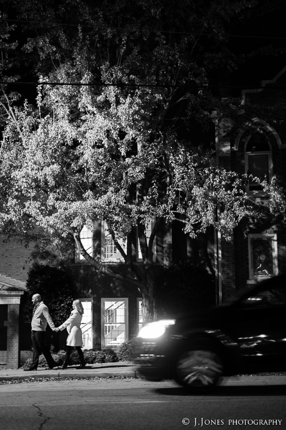 Downtown Greenville Night Engagement Photos